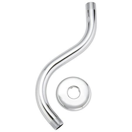 PLUMB PAK Shower Arm and Flange, 1114 in L, Stainless Steel, Polished Chrome, S PP825-191